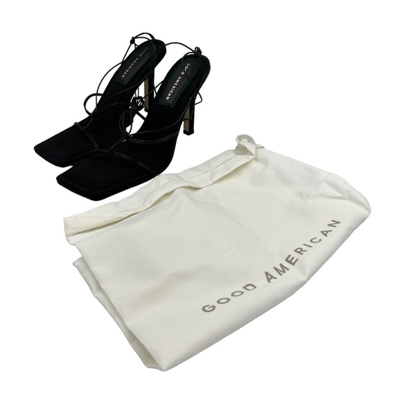 NIB GOOD AMERICAN Cage Slanted Sandals Neoprene Black 8 - Picture 11 of 11